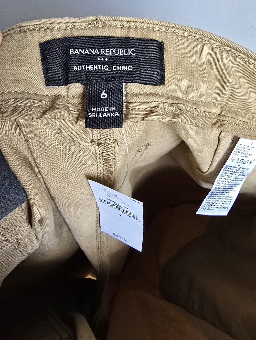 Banana Republic NEW British Khaki Authentic Chino Cropped Barrel Pant SZ 6 Chic - Picture 8 of 10